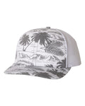ISLAND PRINT SNAPBACK CAP CHARCOAL/WHITE FRONT SIDE