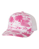 ISLAND PRINT SNAPBACK CAP PINK/WHITE FRONT SIDE