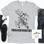 Athletic Heather Grey Tee with Triggernometry Design.
